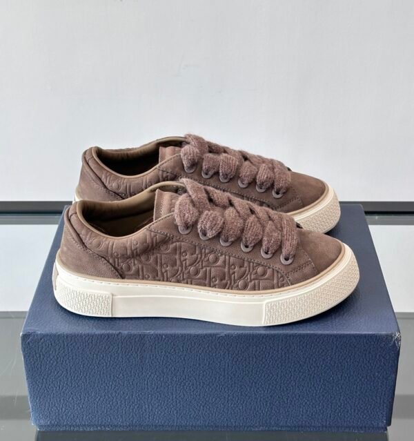 DXR CD Spin Suede & Oblique Canvas Trainers – Brown