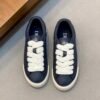 DXR CD Low-Top Oblique Leather Trainers – Navy Blue