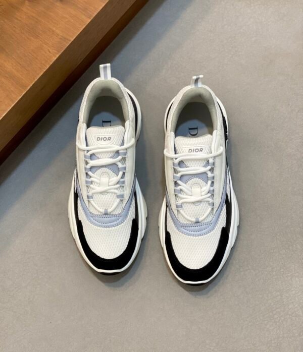 DXR Technical Mesh & Leather Trainers – White & Black