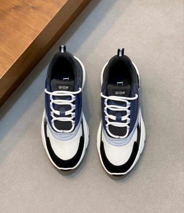 DXR Technical Mesh & Leather Trainers – Blue & Black