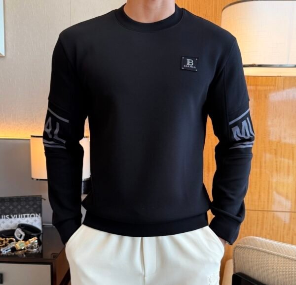 1 BLMN Logo-Print Long-Sleeve Tee Jumper - Black