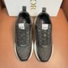 DXR CD Grey & Black Oblique Jacquard Leather Accents Runner Trainers