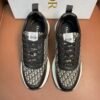 DXR CD Beige & Black Oblique Jacquard Leather Accents Runner Trainers
