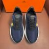 HRMS Suede Low-Top Trainers – Blue & Yellow