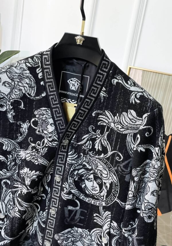 VRSC Baroque Medusa Pattern Greek Key Border Collar Jacket