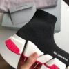 BLNCG Sock-Style Trainers with Contrast Sole - Black/Pink