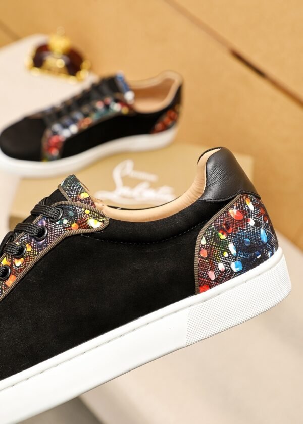 10bc9a38 CLB Trainers with Multicolour Patterned Side Trim - Black