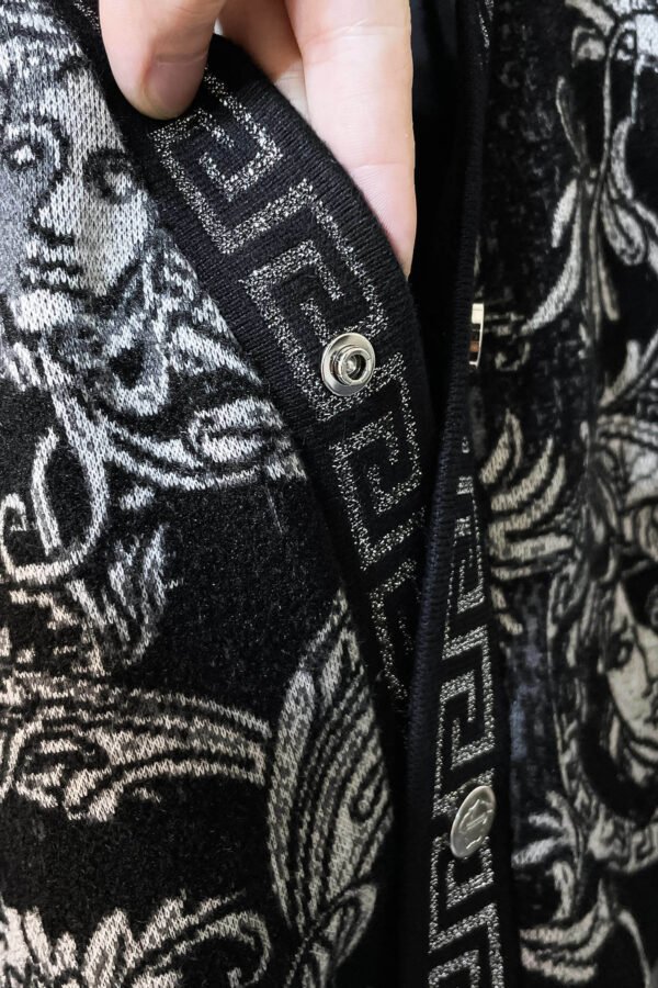 VRSC Baroque Medusa Pattern Greek Key Border Collar Jacket