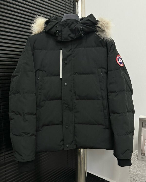 CG Hooded Puffer Jacket with Faux Fur Trim - Black