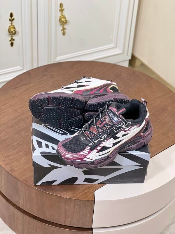 1168b5ec OFFW Mesh Trainers with Graphic Panel Details - Burgundy/Black