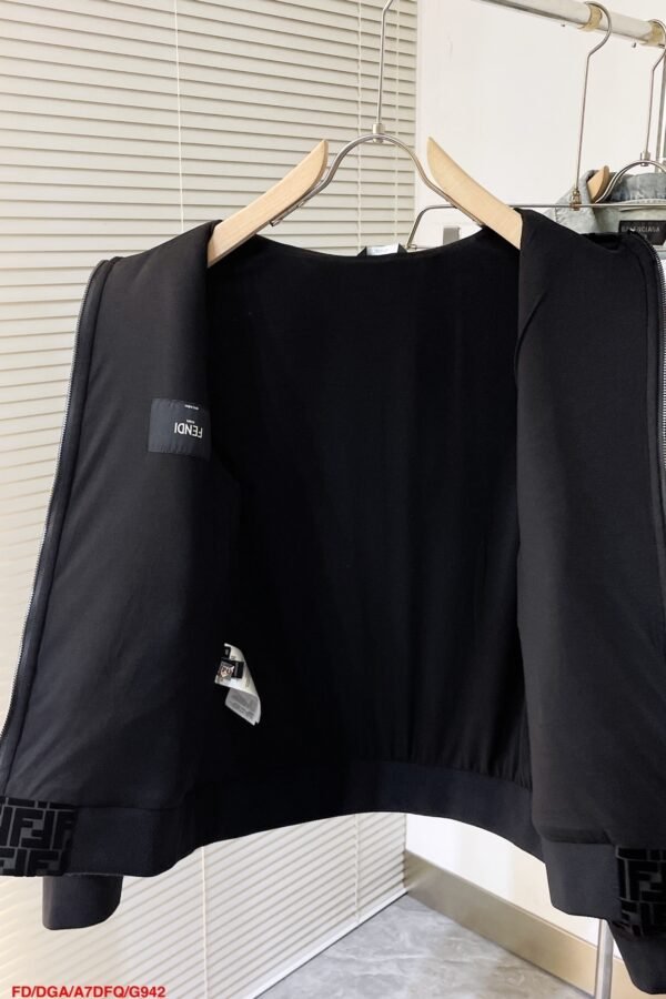 FND All-Over Monogram Zip-Up Hoodie - Black