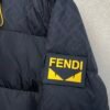 FND Hooded Puffer Jacket with Contrast Lining - Navy Blue