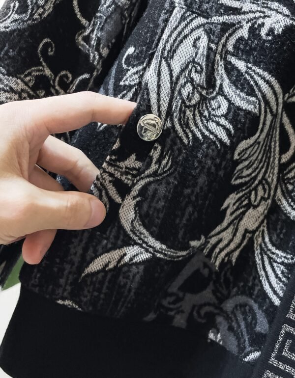 VRSC Baroque Medusa Pattern Greek Key Border Collar Jacket