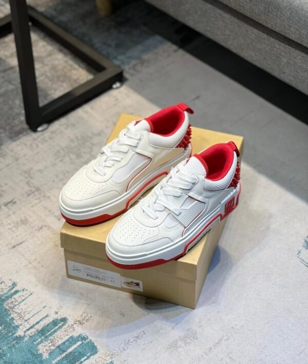 137d8cd2 CLB Trainers with Multi-Panel Details and Studded Heel - Red/White