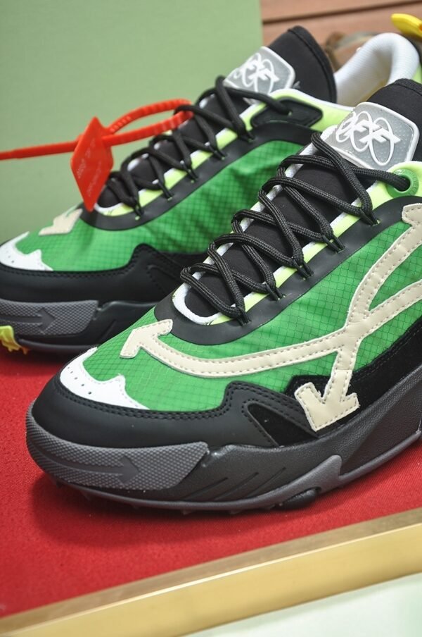 OFFW Chunky Trainers with Layered Panel Details - Green/Black