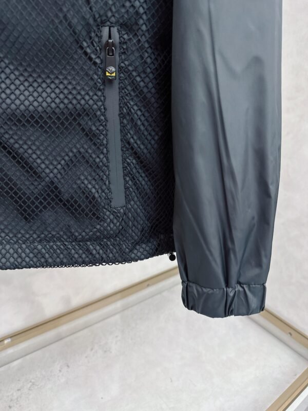 FND Hooded Zip-Up Jacket with Mesh Pocket Detail - Navy Blue