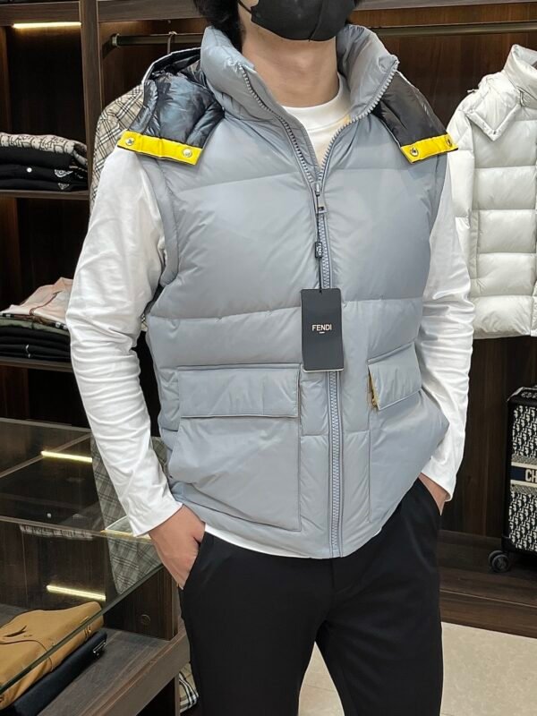 13d72f9d FND Hooded Puffer Jacket with Contrast Lining - White