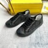 13f103dd FND Low-Top Trainers with Subtle All-Over Logo Textured - Black