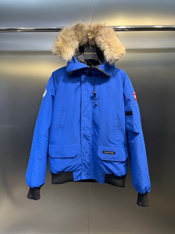 CG Fur-Trim Hooded Jacket with Utility Pockets - Blue