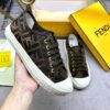 14af26a5 FND Low-Top Trainers with All-Over Logo Pattern - Dark Brown