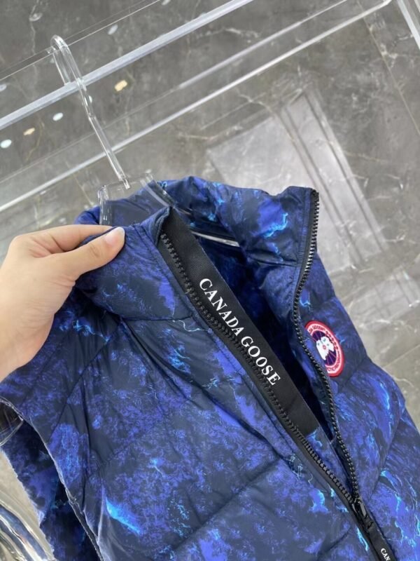 CG Quilted Puffer Jacket with Abstract Print - Navy Blue