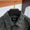 FND All-Over Pattern Button-Front Jacket - Olive Green
