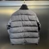 CG Puffer Jacket with Ribbed Collar - Grey