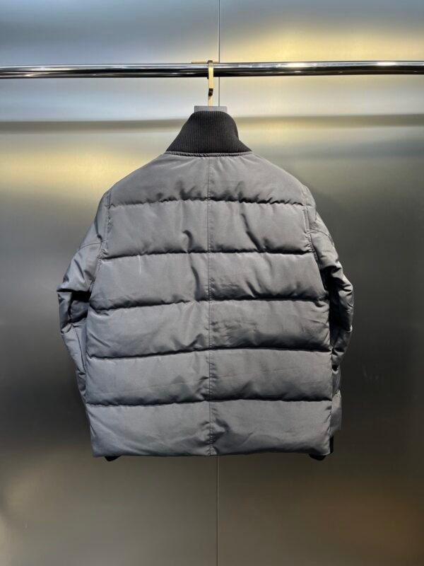 CG Puffer Jacket with Ribbed Collar - Grey