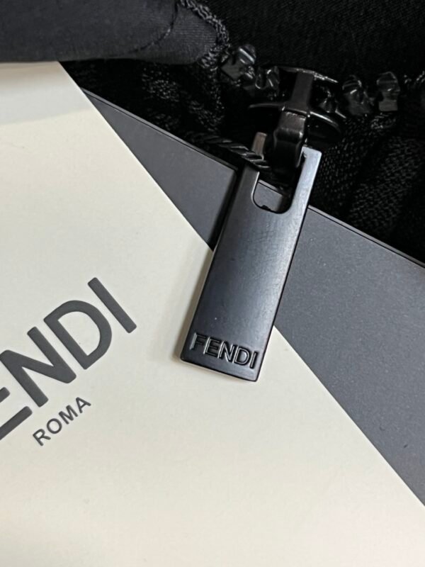 FND All-Over Pattern Zip-Up Jacket - Black