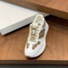 GCCI Trainers with Monogram-Style Contrast Panels - White/tan