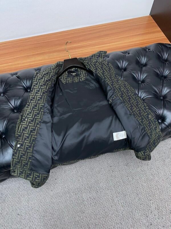 FND All-Over Pattern Button-Front Jacket - Olive Green