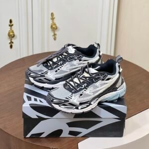 176ca41b OFFW Mesh Trainers with Graphic Panel Details - Black/White