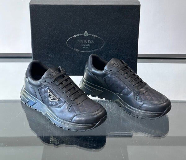 180da399 PRDA Trainers with Black Geometric Panel Details