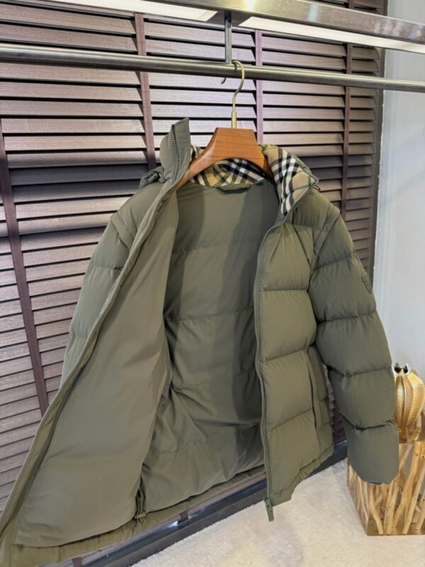 BRBY Hooded Padded Puffer Jacket - olive Green