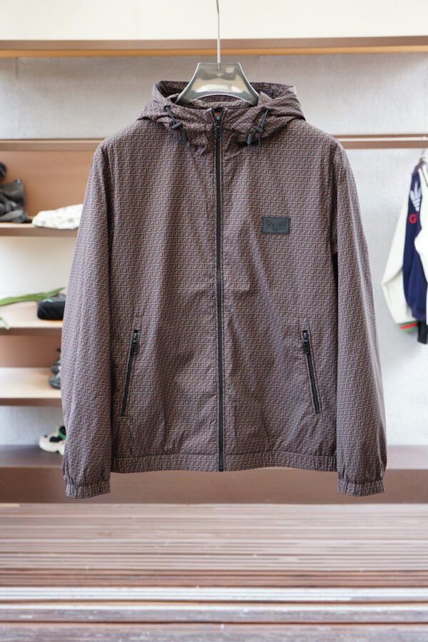 FND All-Over Monogram Hooded Jacket