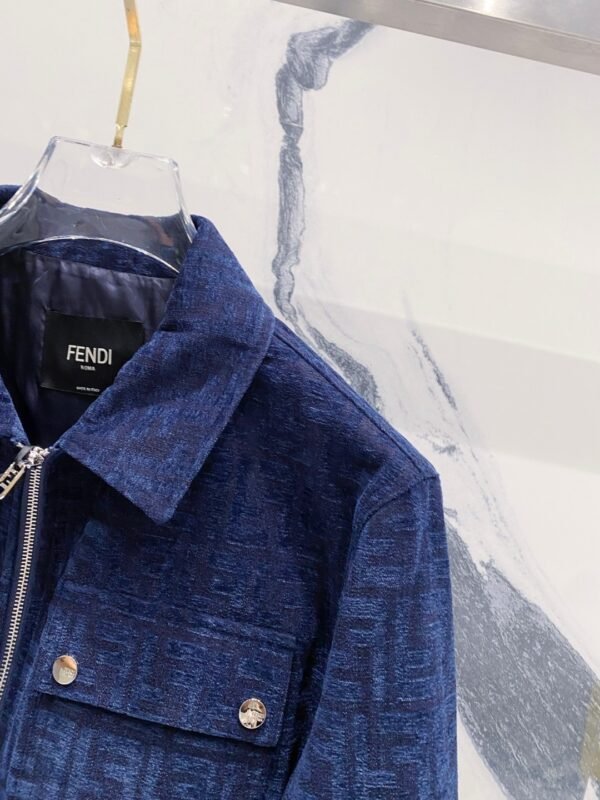 FND Zip-Up Jacket with Chest Pockets - Blue