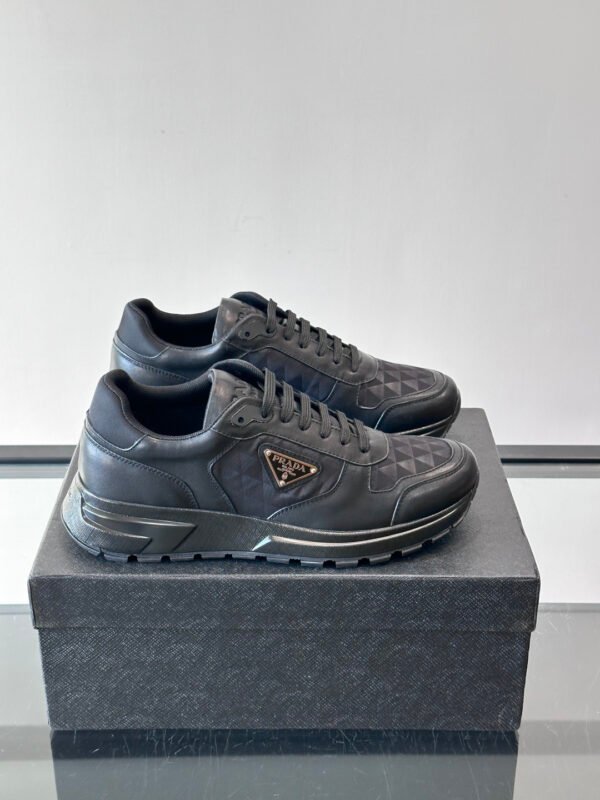 1a087f45 PRDA Trainers with Black Geometric Panel Details