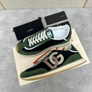 DG Low-Top Trainers with Green & Black  Contrast Panels