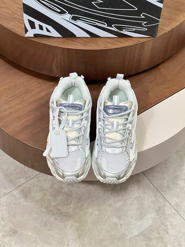 OFFW Mesh Trainers with Graphic Panel Details - White