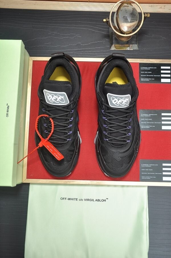 OFFW Chunky Trainers with Layered Panel Details - Black