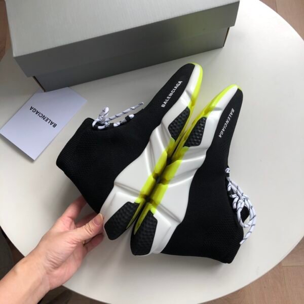 1c6b0ab0 BLNCG Sock-Style Trainers with Sculpted Sole and Neon Accents - Black/White