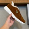 1d396284 PRDA Low-Top Trainers with Plush Lined Collar - Brown