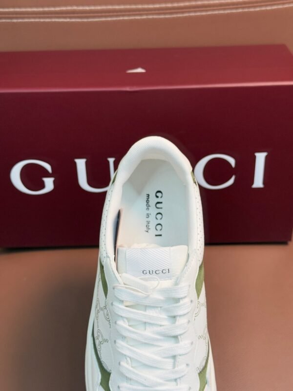 GCCI Trainers with Olive Contrast Panels and Monogram Pattern