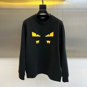 FND Crew Neck Jumper with Graphic Eye Detail - Black