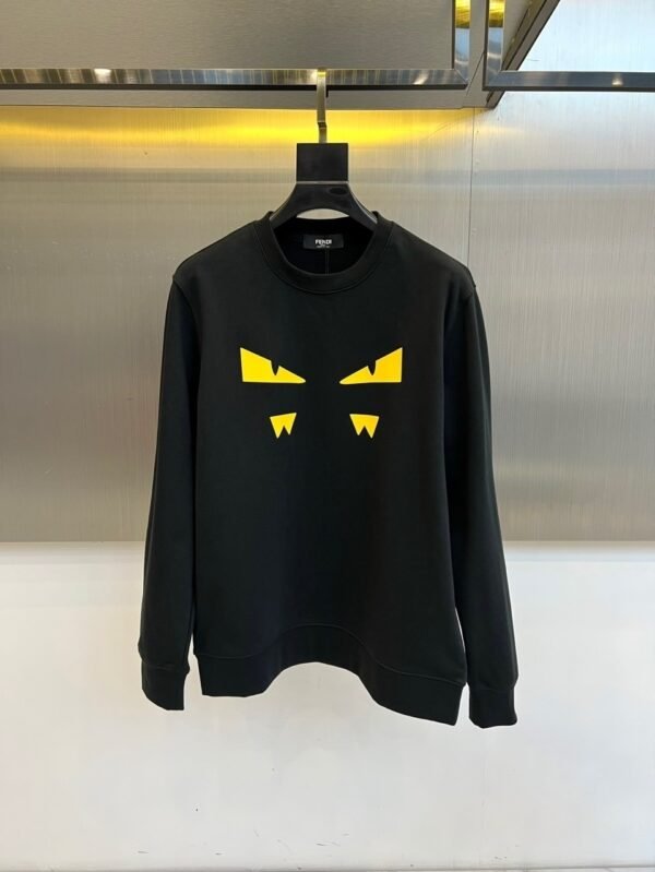 1e2b6267 FND Crew Neck Jumper with Graphic Eye Detail - Black