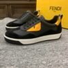 FND Black Trainers with Contrast Yellow Panels
