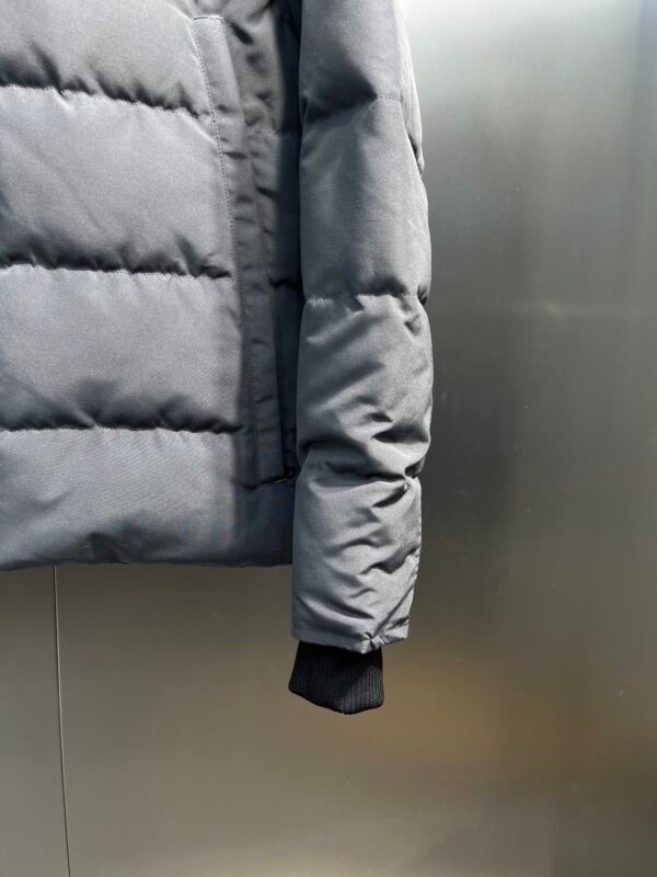 CG Puffer Jacket with Ribbed Collar - Grey