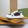 GCCI Chunky Trainers with Side Stripe and Embossed Pattern - Navy Blue/White