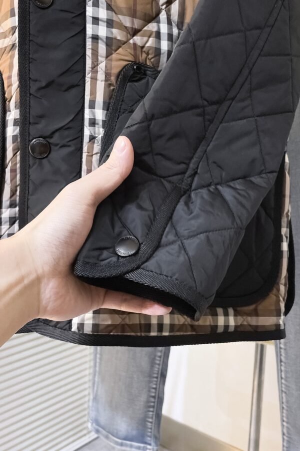 BRBY Quilted Jacket with Snap Buttons - Black/Brown