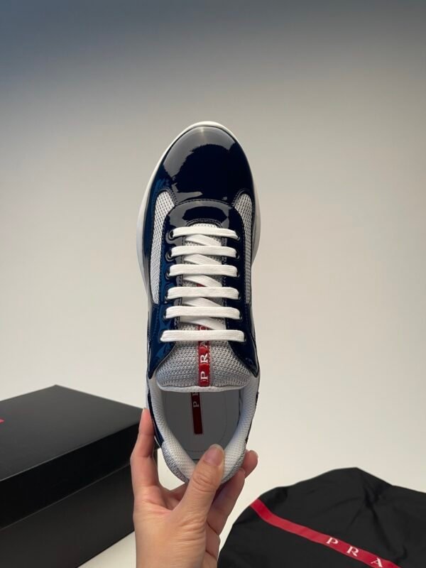 PRDA Trainers with Mesh Panels and Contrast Smooth Overlays - Navy Blue